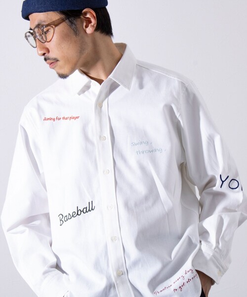 GLOSTER（グロスター）の「【GLOSTER】Messageシャツ オックスフォードシャツ レギュラーカラー（無地/ストライプ）（シャツ/ブラウス・メンズ・ホワイト/ブルー系その他7/ブラック系その他3・S/M/L）」の20枚目の写真