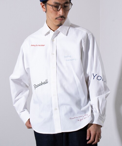 GLOSTER（グロスター）の「【GLOSTER】Messageシャツ オックスフォードシャツ レギュラーカラー（無地/ストライプ）（シャツ/ブラウス・メンズ・ホワイト/ブルー系その他7/ブラック系その他3・S/M/L）」の19枚目の写真