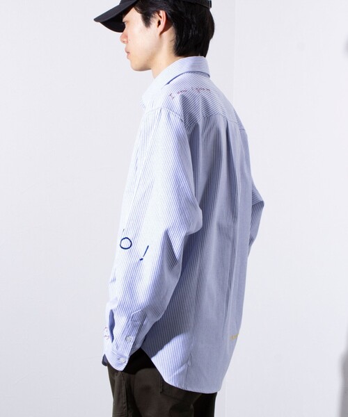 GLOSTER（グロスター）の「【GLOSTER】Messageシャツ オックスフォードシャツ レギュラーカラー（無地/ストライプ）（シャツ/ブラウス・メンズ・ホワイト/ブルー系その他7/ブラック系その他3・S/M/L）」の14枚目の写真