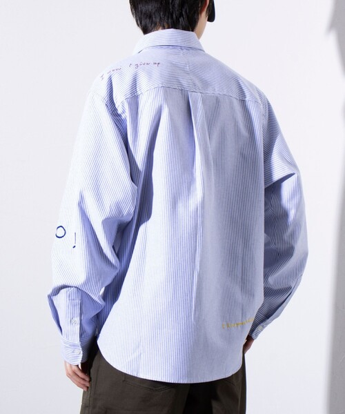 GLOSTER（グロスター）の「【GLOSTER】Messageシャツ オックスフォードシャツ レギュラーカラー（無地/ストライプ）（シャツ/ブラウス・メンズ・ホワイト/ブルー系その他7/ブラック系その他3・S/M/L）」の13枚目の写真