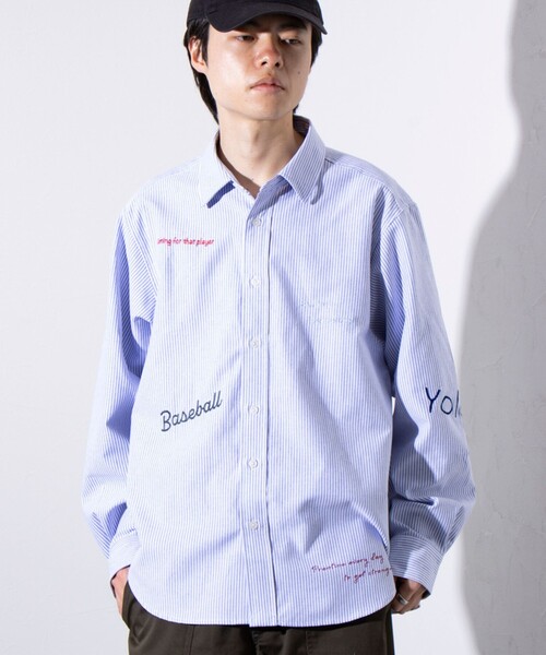 GLOSTER（グロスター）の「【GLOSTER】Messageシャツ オックスフォードシャツ レギュラーカラー（無地/ストライプ）（シャツ/ブラウス・メンズ・ホワイト/ブルー系その他7/ブラック系その他3・S/M/L）」の12枚目の写真