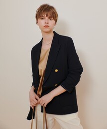 未使用 24FW allureville テーラードジャケット ダブル ヒョウ柄 trim_ofalv_itemdc07755c879511e