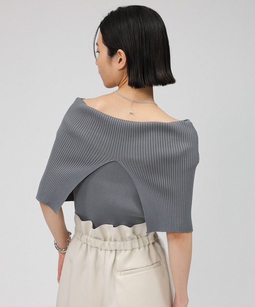 BABYLONE（バビロン）の「オフショルリブプルオーバー（Tシャツ/カットソー・レディース・ブラック/グレー・フリー）」の9枚目の写真