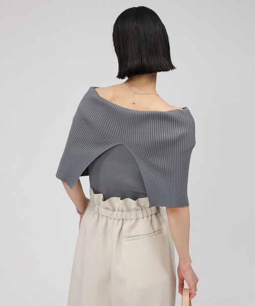BABYLONE（バビロン）の「オフショルリブプルオーバー（Tシャツ/カットソー・レディース・ブラック/グレー・フリー）」の8枚目の写真