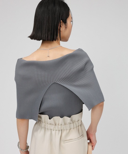 BABYLONE（バビロン）の「オフショルリブプルオーバー（Tシャツ/カットソー・レディース・ブラック/グレー・フリー）」の7枚目の写真