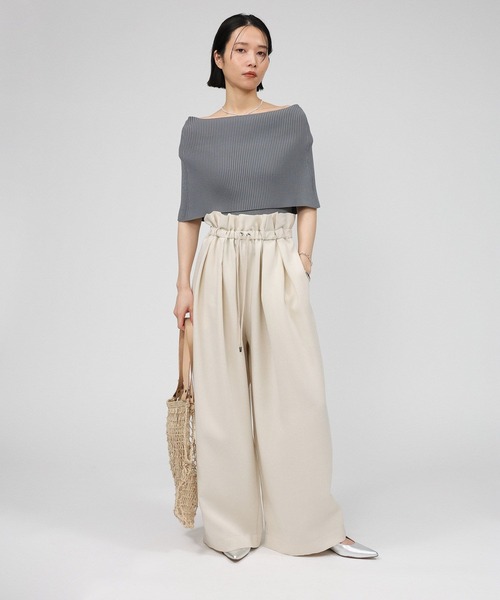 BABYLONE（バビロン）の「オフショルリブプルオーバー（Tシャツ/カットソー・レディース・ブラック/グレー・フリー）」の4枚目の写真