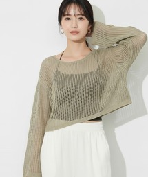 coca（coca）（コカ）の「麻タッチメッシュショートニット（ニット/セーター）」