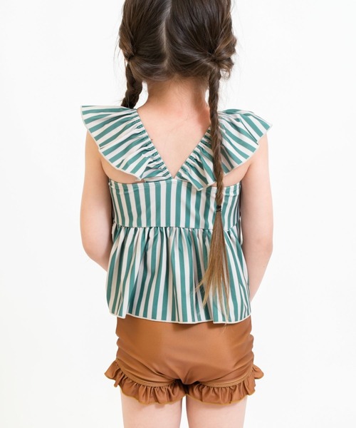 RIO（リオ）の「セパレート水着2点セット（水着・キッズ・サックスブルー/グリーン/ラベンダー/オレンジ・100cm/110cm/120cm/130cm/140cm）」の14枚目の写真