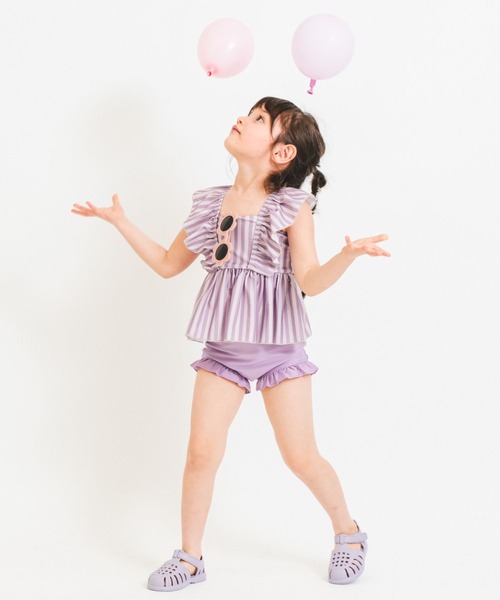 RIO（リオ）の「セパレート水着2点セット（水着・キッズ・サックスブルー/グリーン/ラベンダー/オレンジ・100cm/110cm/120cm/130cm/140cm）」の5枚目の写真