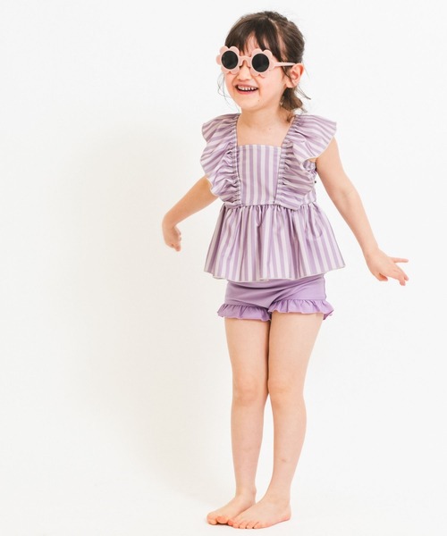 RIO（リオ）の「セパレート水着2点セット（水着・キッズ・サックスブルー/グリーン/ラベンダー/オレンジ・100cm/110cm/120cm/130cm/140cm）」の6枚目の写真