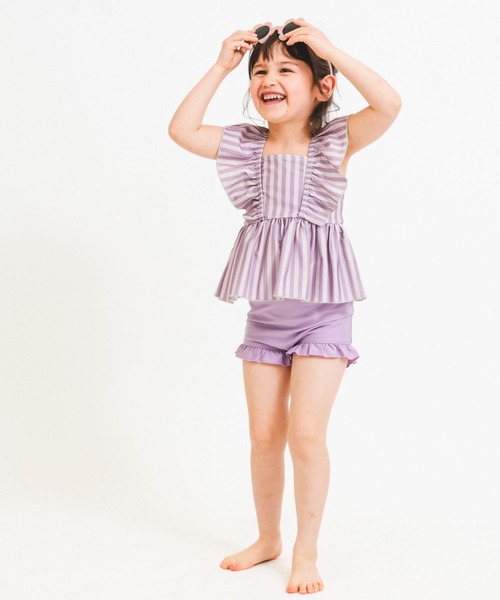 RIO（リオ）の「セパレート水着2点セット（水着・キッズ・サックスブルー/グリーン/ラベンダー/オレンジ・100cm/110cm/120cm/130cm/140cm）」の7枚目の写真