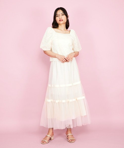 QUEENS COURT（クイーンズコート）の「【SHIORI IRIE コラボ】2WAYオフショルレースブラウス≪手洗い可能≫（シャツ/ブラウス・レディース・ブラック/オフホワイト/アイボリー・M）」の16枚目の写真