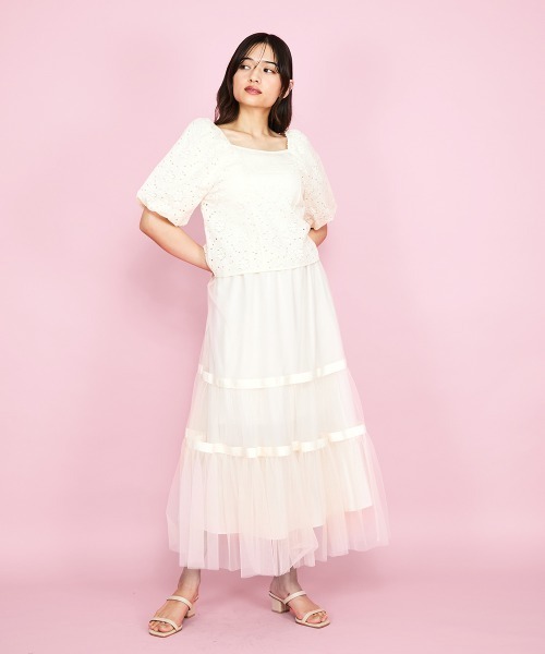 QUEENS COURT（クイーンズコート）の「【SHIORI IRIE コラボ】2WAYオフショルレースブラウス≪手洗い可能≫（シャツ/ブラウス・レディース・ブラック/オフホワイト/アイボリー・M）」の18枚目の写真