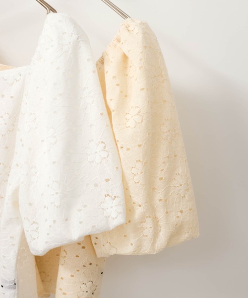 QUEENS COURT（クイーンズコート）の「【SHIORI IRIE コラボ】2WAYオフショルレースブラウス≪手洗い可能≫（シャツ/ブラウス・レディース・ブラック/オフホワイト/アイボリー・M）」の22枚目の写真