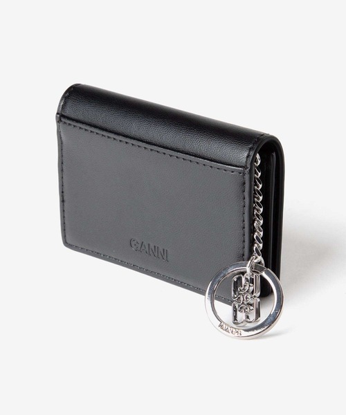 セール】GANNI Bou Flap Card Holder Strass ガニー ボウ