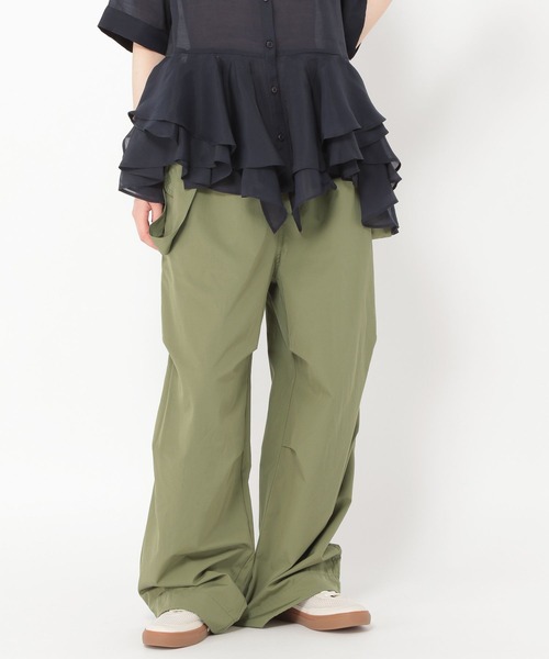studio CLIP（スタディオクリップ）の「【daily CLIP】リップパラシュートパンツ（カーゴパンツ・レディース・ブラック/カーキ・FREE）」の7枚目の写真