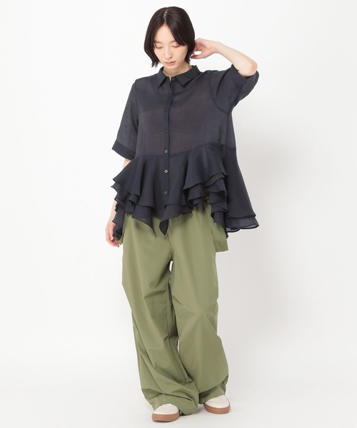 studio CLIP（スタディオクリップ）の「【daily CLIP】リップパラシュートパンツ（カーゴパンツ・レディース・ブラック/カーキ・FREE）」の14枚目の写真