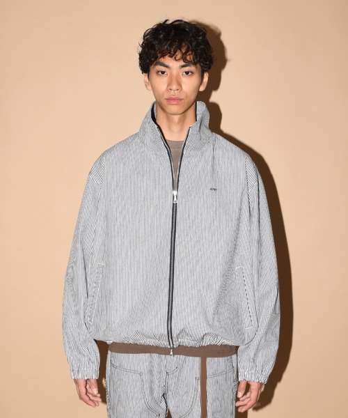 SUPERTHANKS（スーパーサンクス）の「【無地/撥水加工】コットン×ナイロン/【コットン】ヒッコリージップアップブルゾン/Zip-up Short Jacket（ブルゾン・メンズ・ブルー/ピンク/ブラック・S/M/L）」の22枚目の写真