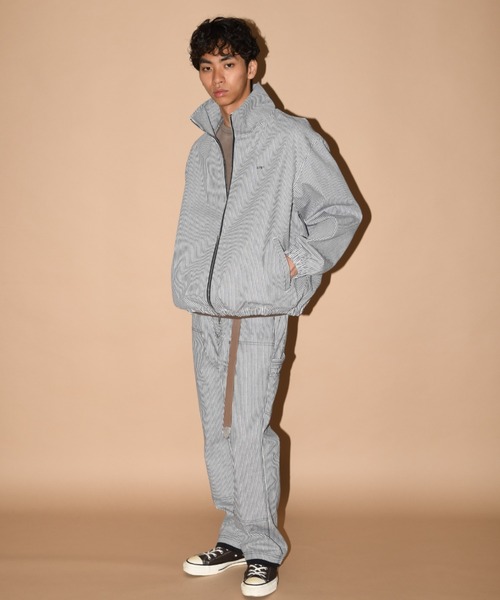 SUPERTHANKS（スーパーサンクス）の「【無地/撥水加工】コットン×ナイロン/【コットン】ヒッコリージップアップブルゾン/Zip-up Short Jacket（ブルゾン・メンズ・ブルー/ピンク/ブラック・S/M/L）」の18枚目の写真