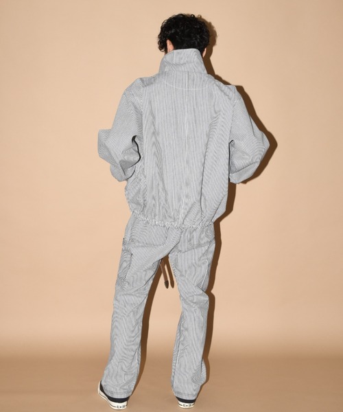 SUPERTHANKS（スーパーサンクス）の「【無地/撥水加工】コットン×ナイロン/【コットン】ヒッコリージップアップブルゾン/Zip-up Short Jacket（ブルゾン・メンズ・ブルー/ピンク/ブラック・S/M/L）」の20枚目の写真