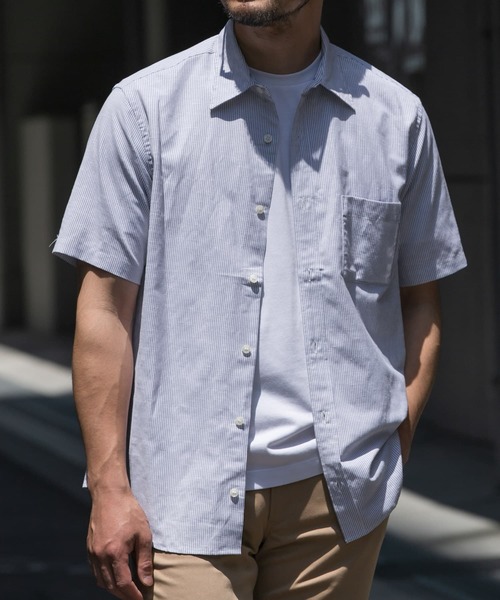 URBAN RESEARCH ROSSO MEN(アーバンリサーチロッソメン)の「『防シワ』『XLサイズあり』ハイパフォーマンスリネンレギュラー半袖シャツ(シャツ/ブラウス・メンズ・ブラック/ネイビー/ベージュ/ホワイト/カーキ/ストライプ/チェック・SMALL/MEDIUM/LARGE/X-LARGE)」の6枚目の写真