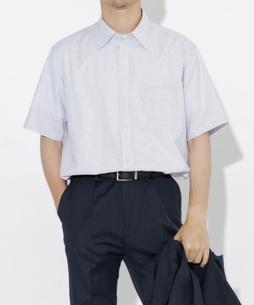 URBAN RESEARCH ROSSO MEN(アーバンリサーチロッソメン)の「『防シワ』『XLサイズあり』ハイパフォーマンスリネンレギュラー半袖シャツ(シャツ/ブラウス・メンズ・ブラック/ネイビー/ベージュ/ホワイト/カーキ/ストライプ/チェック・SMALL/MEDIUM/LARGE/X-LARGE)」の17枚目の写真
