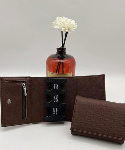 Burner（バーナー）の「【OKUOKU　0909】三つ折り 財布 コイン クリップ付き oku-wallet-728638082130-20（財布・レディース・ブルー/ピンク/ダークブラウン/ホワイト/パープル/ブラック/グレー/ブラウン/パープル系その他・FREE）」の4枚目の写真