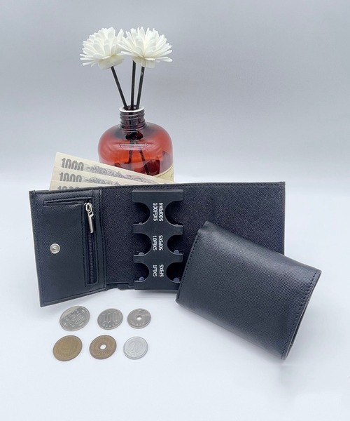 Burner（バーナー）の「【OKUOKU　0909】三つ折り 財布 コイン クリップ付き oku-wallet-728638082130-20（財布・レディース・ブルー/ピンク/ダークブラウン/ホワイト/パープル/ブラック/グレー/ブラウン/パープル系その他・FREE）」の2枚目の写真