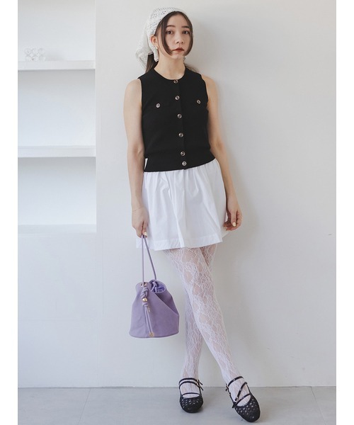 SNIDEL（スナイデル）の「Sustainableタフタミニスカショ（その他パンツ・レディース・ブラック/バーガンディー/ホワイト・0/1）」の5枚目の写真