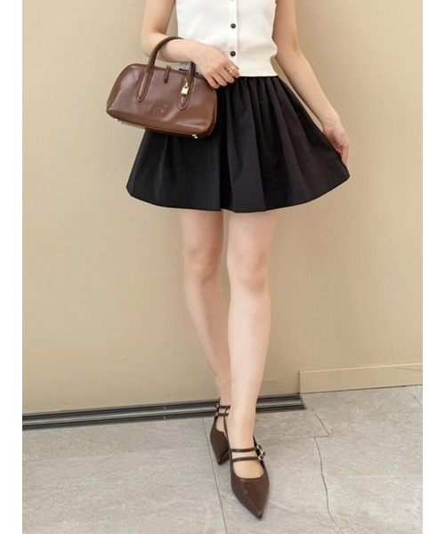 SNIDEL（スナイデル）の「Sustainableタフタミニスカショ（その他パンツ・レディース・ブラック/バーガンディー/ホワイト・0/1）」の20枚目の写真