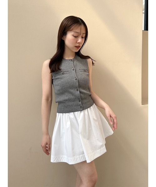 snidel スナイデル スカート ミニ ホワイト コットン 新品 未使用 SNIDEL（スナイデル）の「デザインプリーツミニスカート