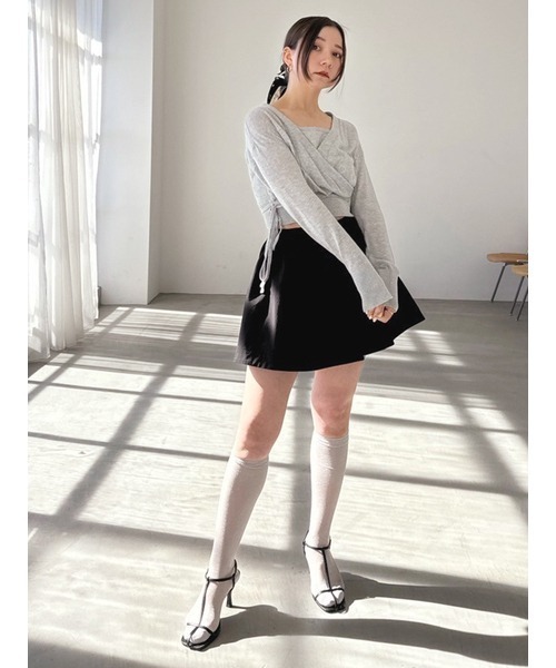 SNIDEL（スナイデル）の「Sustainableタフタミニスカショ（その他パンツ・レディース・ブラック/バーガンディー/ホワイト・0/1）」の14枚目の写真