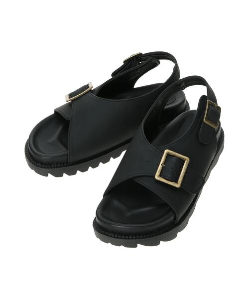 Samansa Mos2（サマンサ モスモス）の「バックルベルトサンダル（サンダル・レディース・オフホワイト/ブラック・L/S/XL/M）」の7枚目の写真