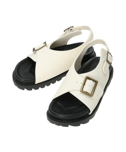 Samansa Mos2（サマンサ モスモス）の「バックルベルトサンダル（サンダル・レディース・オフホワイト/ブラック・L/S/XL/M）」の8枚目の写真
