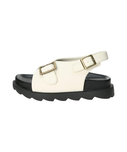 Samansa Mos2（サマンサ モスモス）の「バックルベルトサンダル（サンダル・レディース・オフホワイト/ブラック・L/S/XL/M）」の10枚目の写真