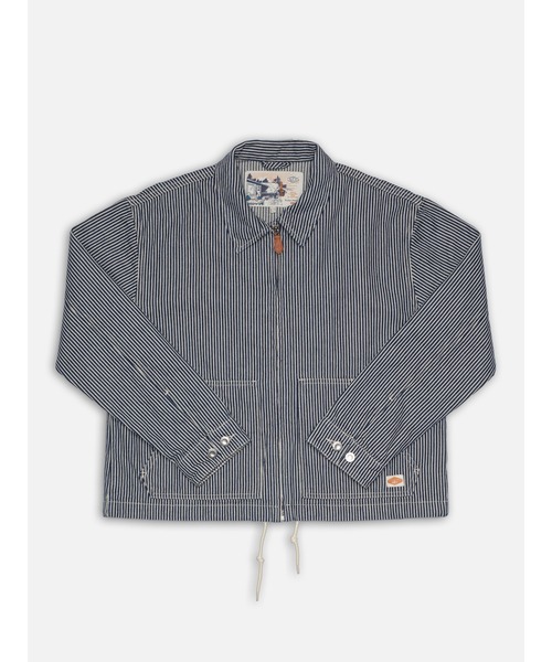 Nudie Jeans/ヌーディージーンズ Jade Striped Zip Jacket / ストライプ ジップジャケット / Blue/Off white