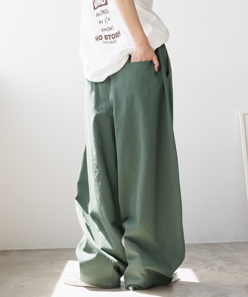 PBLIM（ページボーイリム）の「《UNISEX》ボリュームコットンパンツ（その他パンツ・レディース・クリーム/グリーン系その他/ブラウン系その他・LARGE/MEDIUM）」の11枚目の写真