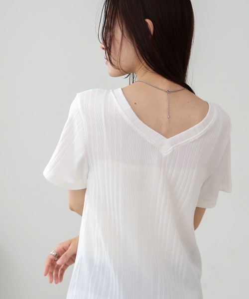 Bab(バブ)の「レイヤード風2WAYトップス(Tシャツ/カットソー・レディース・グレー/ホワイト/ベージュ・M)」の9枚目の写真