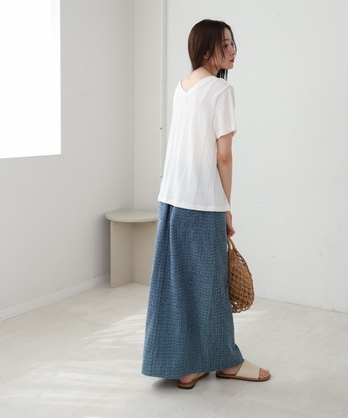 Bab(バブ)の「レイヤード風2WAYトップス(Tシャツ/カットソー・レディース・グレー/ホワイト/ベージュ・M)」の10枚目の写真