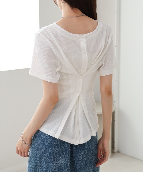 Bab(バブ)の「レイヤード風2WAYトップス(Tシャツ/カットソー・レディース・グレー/ホワイト/ベージュ・M)」の13枚目の写真