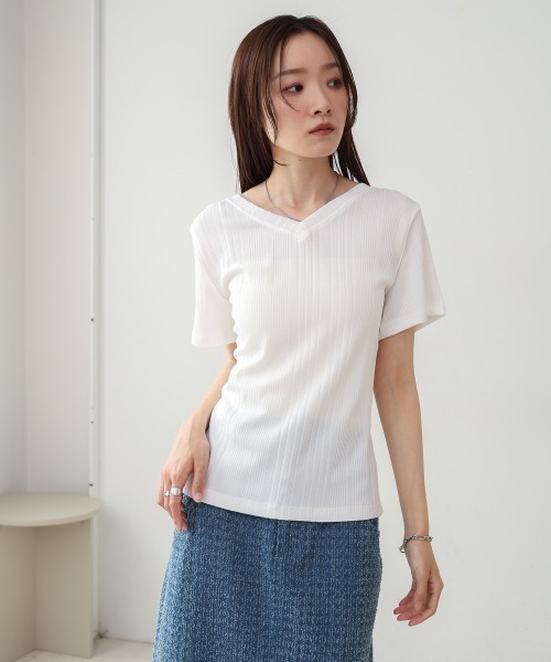 Bab(バブ)の「レイヤード風2WAYトップス(Tシャツ/カットソー・レディース・グレー/ホワイト/ベージュ・M)」の16枚目の写真