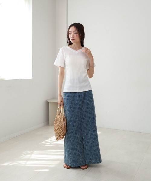 Bab(バブ)の「レイヤード風2WAYトップス(Tシャツ/カットソー・レディース・グレー/ホワイト/ベージュ・M)」の17枚目の写真