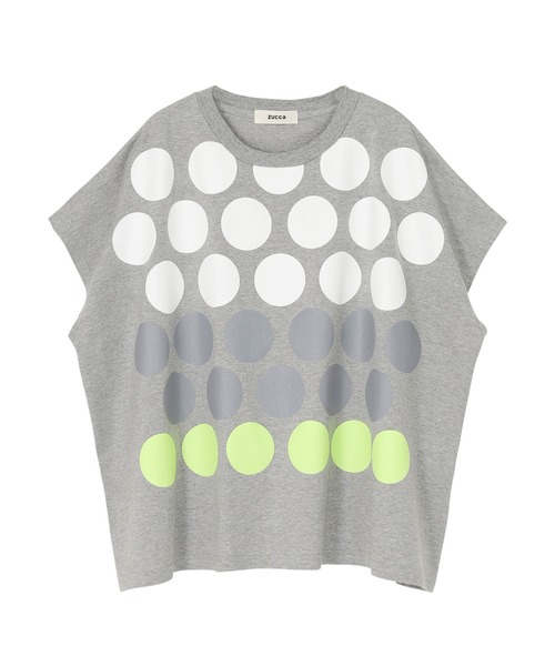ズッカ コットン ドット Tシャツ グレー S)ドットプリントT（Tシャツ/カットソー）｜ZUCCa（ズッカ）の