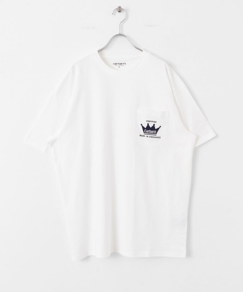 【carhartt】\"S/S Crown Pocket\"胸ポケット&刺繍半袖Tシャツ/2色 carhartt SHORT-SLEEVE CROWN POCKET T-SHIRTS[LMA5-I034673
