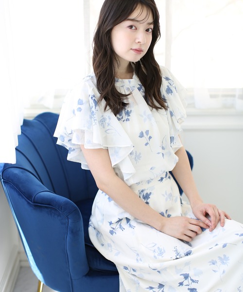 ロンハーマン購入 foret forte 花柄シフォンブラウス 半袖 小花柄シフォンブラウス[品番：IGAW0001715]｜axes femme