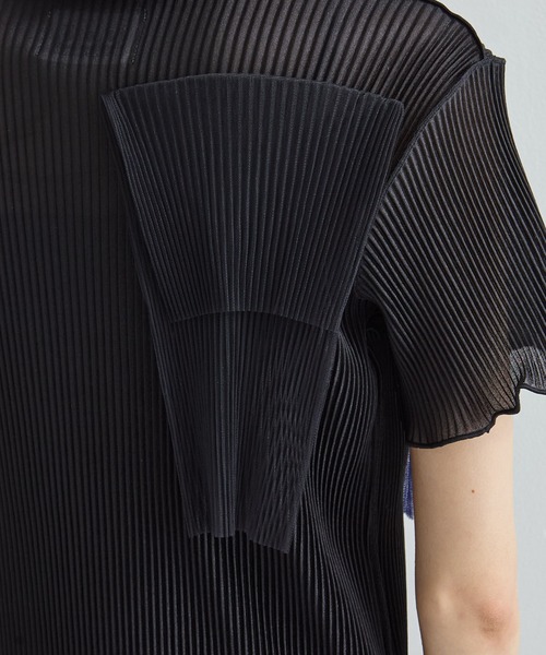 kotohayokozawa（コトハヨコザワ）の「【kotohayokozawa/コトハヨコザワ】《STUDIOUS別注》SHEER LAYERED SHORT SLEEVE HIGH NECK  DRESS/シアーレイヤードショートスリーブハイネックドレス（ワンピース・レディース・ブラック/ブルー・S/M）」の11枚目の写真