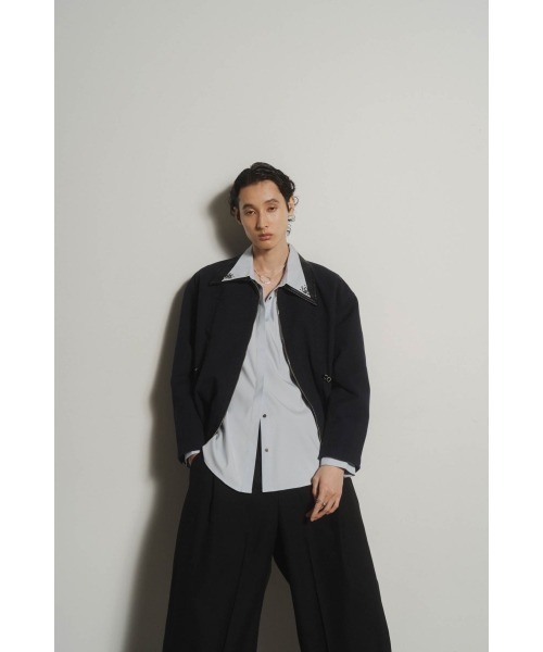 ジャケット・アウター knuthmarf custom leather military jacket custom leather military jacket(unisex)/navy | KNUTH MARF