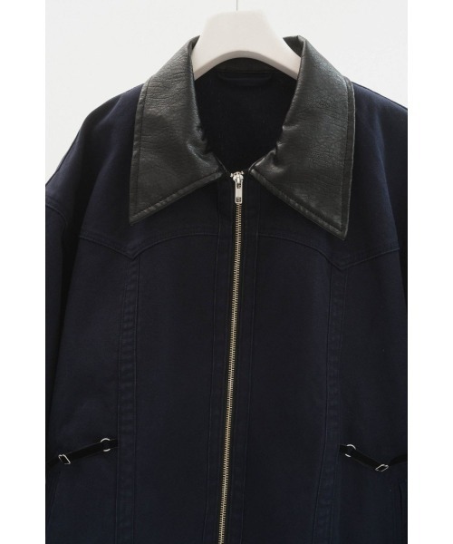 ジャケット・アウター knuthmarf custom leather military jacket custom leather military jacket(unisex)/navy | KNUTH MARF