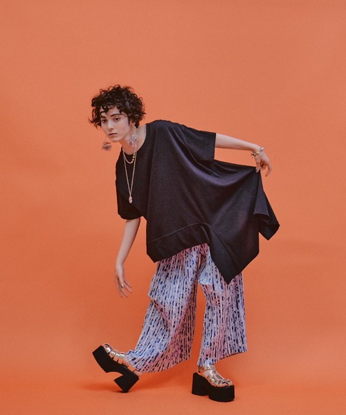 アシンメトリーデザインTシャツ（Tシャツ/カットソー）｜manana suerte