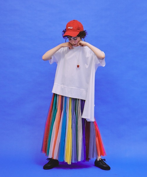 manana suerte（マニャーナスエルテ）の「アシンメトリーデザインTシャツ（Tシャツ/カットソー・レディース・ホワイト/ブラック・FREE）」の15枚目の写真